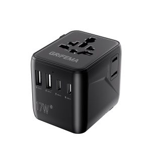 Adaptor de calatorie GRIFEMA GD606-17, 6 in 1, 2 USB-C, 2 USB-A