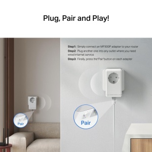 Adaptor Powerline Mercusys MP300P, 600 Mbits, Gigabit LAN, PlugPlay - Img 4
