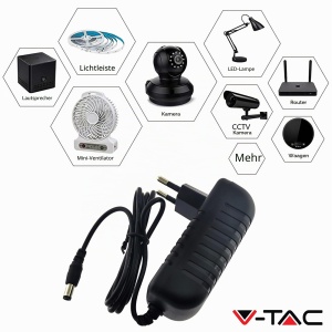 Adaptor V-TAC 12V 30W 2,5A pentru camere si LED-uri, Negru - Img 5