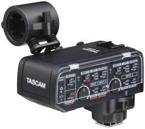 Adaptor XLR pentru microfon Tascam CA-XLR2D, 2 canale, compatibil Canon si Fujifilm