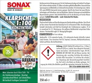 Aditiv pentru curatarea parbrizului SONAX KlarSicht 250 ml - concentrat, cu parfum tropical - Img 2