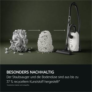 AEG CLEAN 5000 AB51C1SW Aspirator cu sac / aspiratie ridicata / 37% plastic reciclat / Duza de podea AllFloor cu sistem de clic / duza multifunctionala 2 in 1 / raza de functionare de 8,5 m / filtru igienic - Img 3