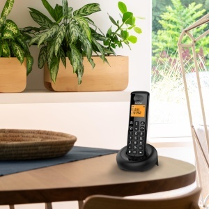 ALCATEL E260 - Telefon DECT fara fir - Design compact - Ecran mare iluminat din spate - Hands-free - Functie de blocare a apelurilor nedorite - Negru - Img 2