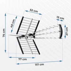 Antenna DVB-T2 Berdsen cu Amplificator, 13-15 dB, Raza 80 km, Full HD 4K - Img 6