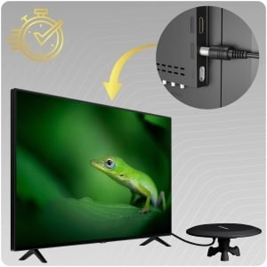Antenna DVB-T2 Berdsen cu Amplificator 28 dB, 80 km, Neagra - Img 9