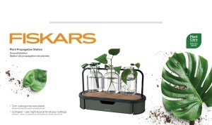 Anzuchtstation pentru plante Fiskars Urban Plant Care, 3 sticle, oliv, metal - Img 6