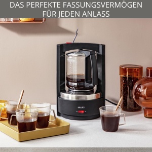 Aparat de cafea cu filtru Krups T8, 850 wati, oprire automata, 8-12 cani, capacitate 1L, filtru permanent, comutator de pornire/oprire iluminat, usor de utilizat, negru, KM4689 - Img 2