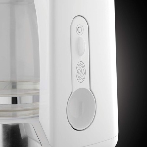 Aparat de cafea Russell Hobbs [temporizator digital, cap de dus pentru extractie si aroma optime] Inspire White (max 10 cani, ulcior de sticla de 1,25 l, placa de incalzire, 1100 W) Filtru de cafea 24390-56 - Img 5