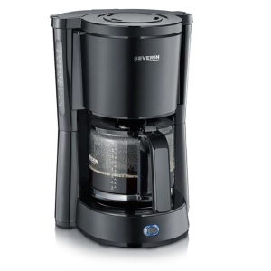 Aparat de cafea SEVERIN "Type" cu ulcior de sticla, cafea aromata, preparata rapid si silentios cu aparat de cafea pentru pana la 10 cani, aparat de cafea cu filtru, otel inoxidabil-negru, KA 9554 - Img 1