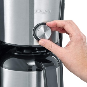 Aparat de cafea SEVERIN "TypeSwitch" cu ulcior termic, AromaSwitch pentru a alege intre 2 profiluri de preparare, aparat de cafea pentru pana la 10 cani, 1.000W, otel inoxidabil periat-negru, KA 4845 - Img 5