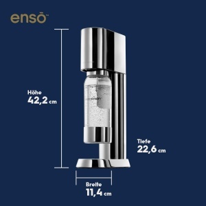 Aparat de carbonatare SodaStream Enso Premium Design din otel inoxidabil Culoare argintie Sistem simplu de schimb CO2 - Img 7