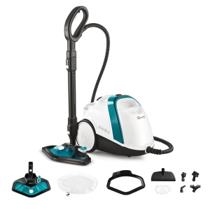 Aparat de curatare cu aburi Polti Vaporetto Smart 100 T, 1500 W, 4 bar, rezervor 2 L, alb-turcoaz