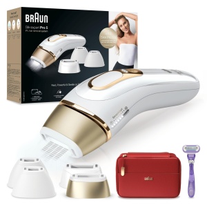 Aparat de epilare IPL Braun Silkexpert Pro 5 PL5387, albauriu, 2 capete de precizie