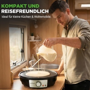 Aparat de facut crepes NutriChef 30 cm, negru, cu control temperatura - Img 8
