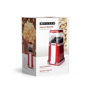 Aparat de facut popcorn Melissa Retro 16310187 1200 W fara ulei design compact RosuAlb - Img 5