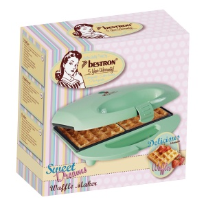 Aparat de facut vafe Bestron ASW401 Retro Design 700W Mint - Img 6