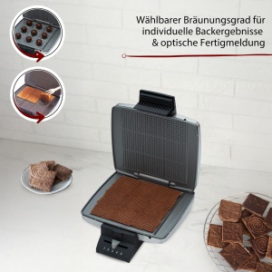 Aparat de facut vafe cu scortisoara Cloer 1431, 930 W, inox, antiaderent - Img 3