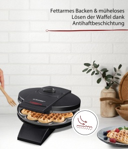 Aparat de facut waffles Cloer 1620, 930 W, 15,5 cm, negru - Img 3