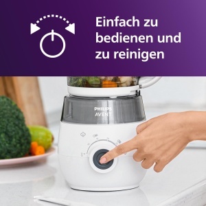 Aparat de gatit pentru bebelusi Philips Avent SCF88320, 4-in-1, 1000 ml, cu mixer - Img 6