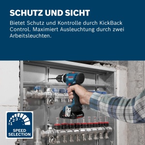 Aparat de gaurit cu acumulator Bosch GSB 18V-65, 18V, 65 Nm, 2 acumulatori 5.0Ah - Img 4