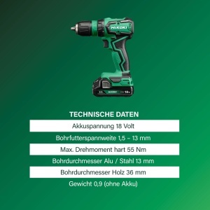 Aparat de gaurit si insurubat HiKOKI DS18DDQ, 18V, 55 Nm, 2 acumulatori 2,0 Ah - Img 5
