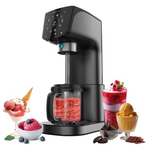 Aparat de gheata multifunctional Cecotec Gelatec 2100, 500 W, 11 programe pentru bauturi cu gheata si granit, tehnologie CreamOn si Re-Spin, ecran tactil, 3 bazine, capacitate 2,1 l - Img 1