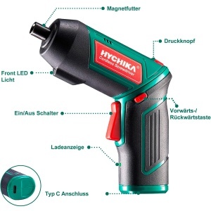 Aparat de insurubat HYCHIKA 3,6V, 6Nm, acumulator 2000mAh, 20 accesorii - Img 2