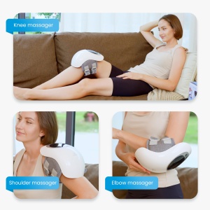 Aparat de masaj pentru genunchi Comfier, Aparat de masaj pentru genunchi fara fir cu 3 temperaturi reglabile, Aparat de masaj pentru genunchi cu lumina rosie cu afisaj LCD, Masaj cu caldura si vibratii pentru ameliorarea durerilor articulare - Img 5