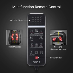 Aparat de masaj RENPHO Shiatsu pentru spate si gat cu functie de incalzire si vibratii 3 zone de masaj - Img 6