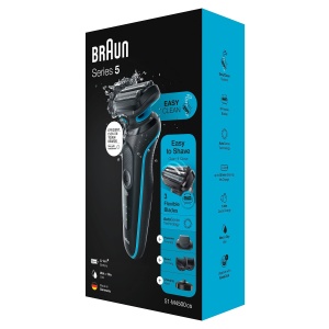 Aparat de ras electric Braun Series 5 51-M4500cs EasyClean Trimmer inclus Mint Green - Img 6