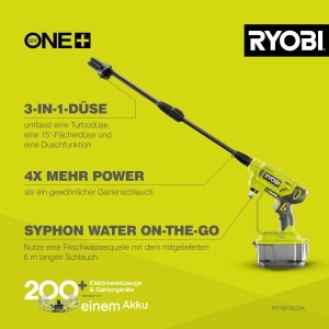 Aparat de spalat cu presiune RYOBI RY18PW22A-0, 22 bar, 3-in-1, portabil - Img 3
