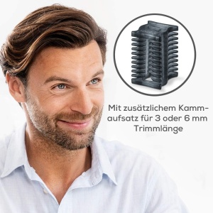 Aparat de tuns de precizie Beurer HR 2000 pentru corectarea si tunderea parului sprancenelor, nasului si urechilor, inclusiv accesoriu pieptene si accesoriu de taiere detasabil - Img 3