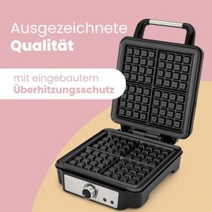 Aparat de vafe ProfiCookr pentru vafe belgiene cu 4 suprafete de copt Fier de vafe Belgiene vafe suprafata de copt cu acoperire antiaderenta grad de b - Img 6