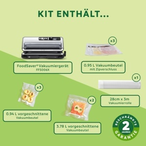 Aparat de vidat FoodSaver FFS006X, automat, cu role si 5 saci, argintiu - Img 5
