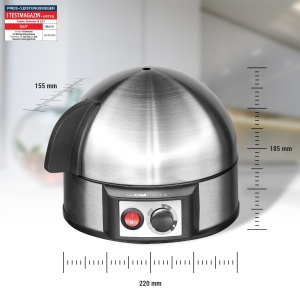 Aparat electric pentru oua Clatronic(r) pentru pana la 7 oua | Aragaz de oua din otel inoxidabil cu reglare a duritatii | Comutator de pornire/oprire iluminat | 400 wati | Otel inoxidabil | EK 3321 - Img 7