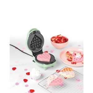 Aparat pentru vafe Giles Posner Mini-Waffeleisen, 5-in-1, placi detasabile, pastelor verde - Img 3