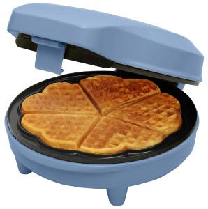 Aparat pentru vafe in forma de inima Bestron ASW217B, 700W, albastru, cu suprafata antiaderenta
