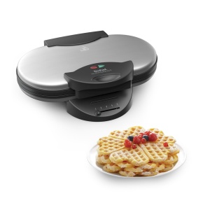 Aparat wafe Tefal WM311D, regulator de temperatura continuu pentru rumenire dupa dorinta, placi antiaderente, dispozitiv de colectare a aluatului, 1200W, 37 x 11,4 x 28,5 cm