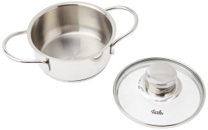 Aperitive Fissler / Mini cratita (O 12cm, 0.5 L) Oala din otel inoxidabil, oala de gustare, cu capac de sticla, potrivita pentru inductie - Img 2