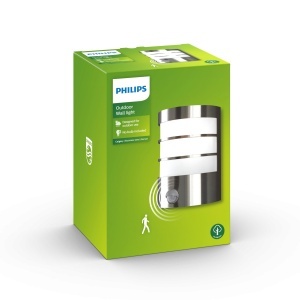 Aplica de perete exterior Philips Calgary E27 IP44 rezistenta la apa argintiu-antracit