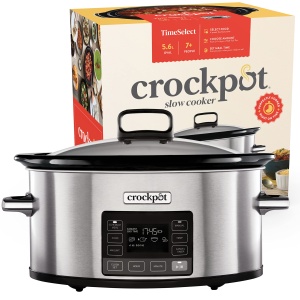Aragaz digital Crock-Pot TimeSelect | cu temporizator programabil si afisaj digital | Capacitate de 5,6 l (pentru 7 persoane si mai mult) | Functia de mentinere la cald | Otel inoxidabil [CSC066X] - Img 1