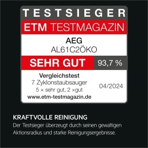Aspirator AEG AL61C2OKO, 550W, 1.6L, Fara sac, Negru - Img 2