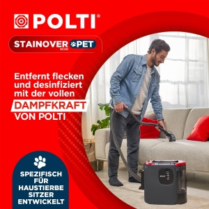 Aspirator cu abur Polti StainOver Pet SC50, 4-in-1, 10 accesorii, gri - Img 2