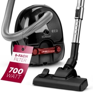 Aspirator cu sac Bomann BS 9019 CB, 700 W, sistem de filtrare in 5 trepte, perie ajustabila, culoare antracit - Img 8