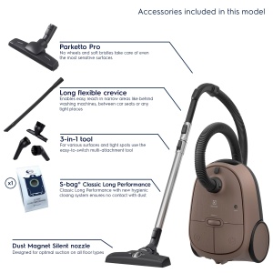 Aspirator cu sac Electrolux EB61C3WBL Walnussbraun performanta silentioasa - Img 2