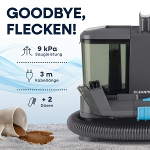 Aspirator cu spalare CLEANmaxx Kompakt 330W, 2 duze, pentru canapele si covoare - Img 2