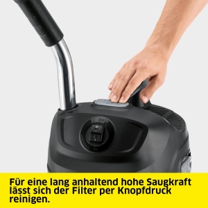 Aspirator de cenusa si aspirator uscat Karcher AD 2 perfect pentru curatarea cosului de fum si curatarea sobelor pe peleti (cu curatare cu filtru, recipient metalic de 14 litri, curatare fara contact cu murdaria), Negru - Img 8