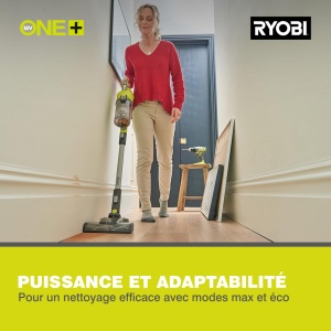 Aspirator de podea fara fir Ryobi 18 V ONE+ RSV18-0 (aspiratie de 30 AirWatt, debit de aer de 820 l/min, unealta de podea de 24 cm latime, fara baterie si incarcator), verde - Img 5