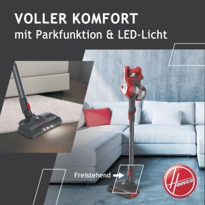Aspirator fara fir Hoover H-Free 100 Home fara geanta cu o durata de functionare de pana la 40 de minute I Aspirator fara fir cu lumina LED, recipient de praf XL si functie de parcare I Aspirator fara fir cu duza pentru crapaturi si perie de praf - Img 5