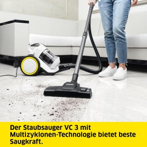 Aspirator Karcher VC 3 (recipient pentru murdarie fara sac, transparent si lavabil, caracteristici de confort, filtru Hepa extrem de eficient, filtreaza particulele alergice, 700 wati) - Img 3